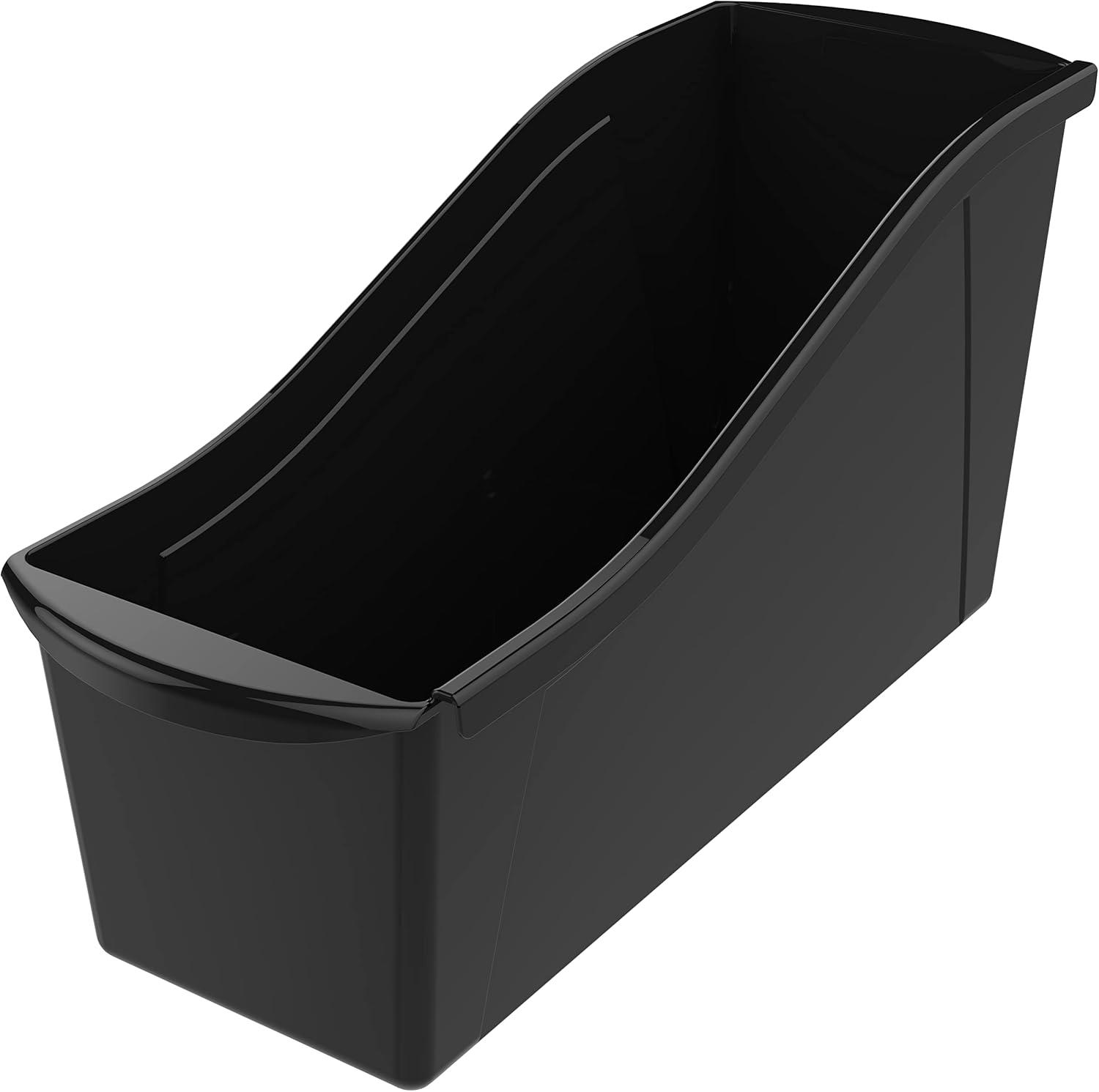imageStorex Large Book Bin Interlocking Plastic Organizer for Home Office and Work Space Black 6Pack 70109E06CBlack