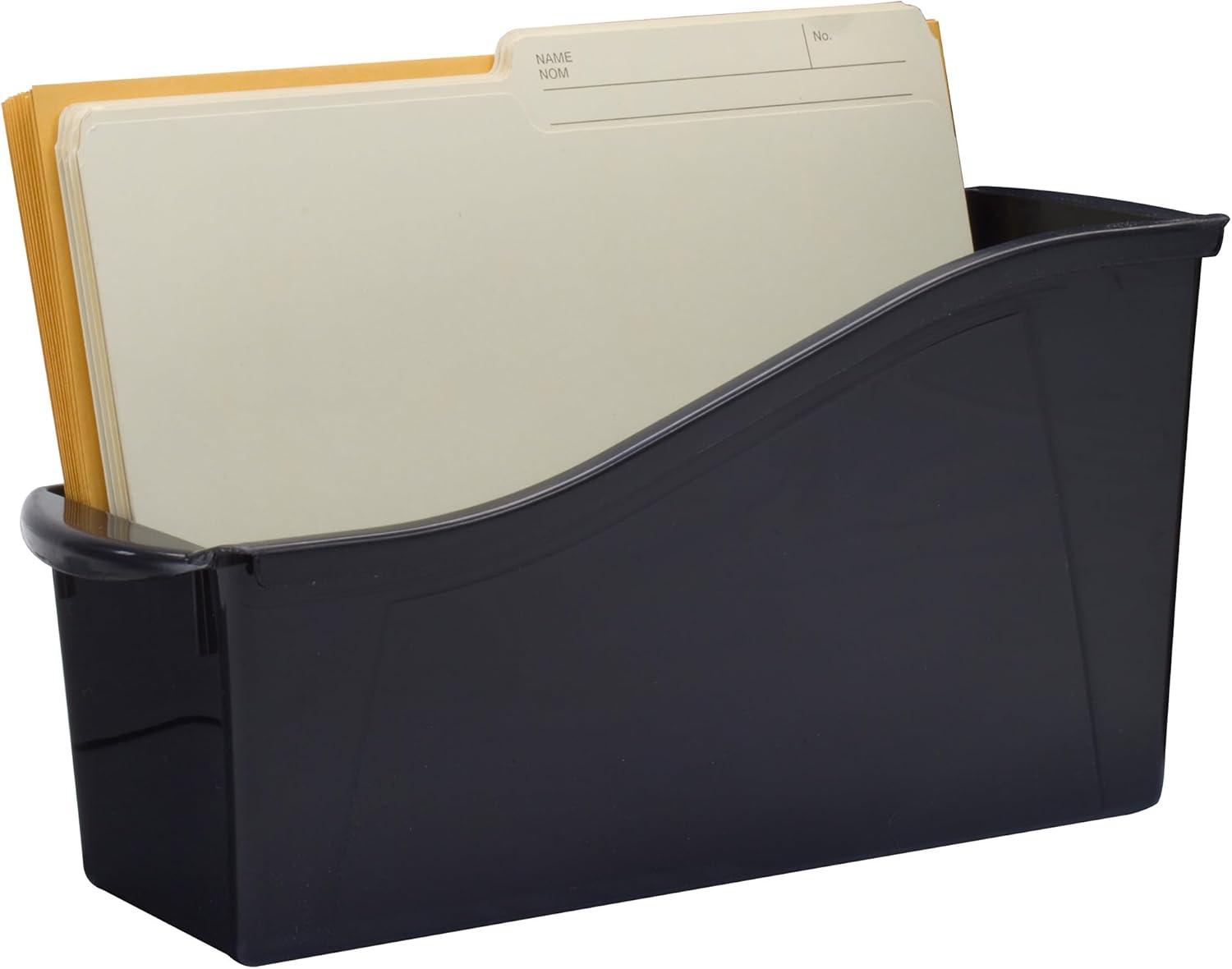 imageStorex Large Book Bin Interlocking Plastic Organizer for Home Office and Work Space Black 6Pack 70109E06CBlack