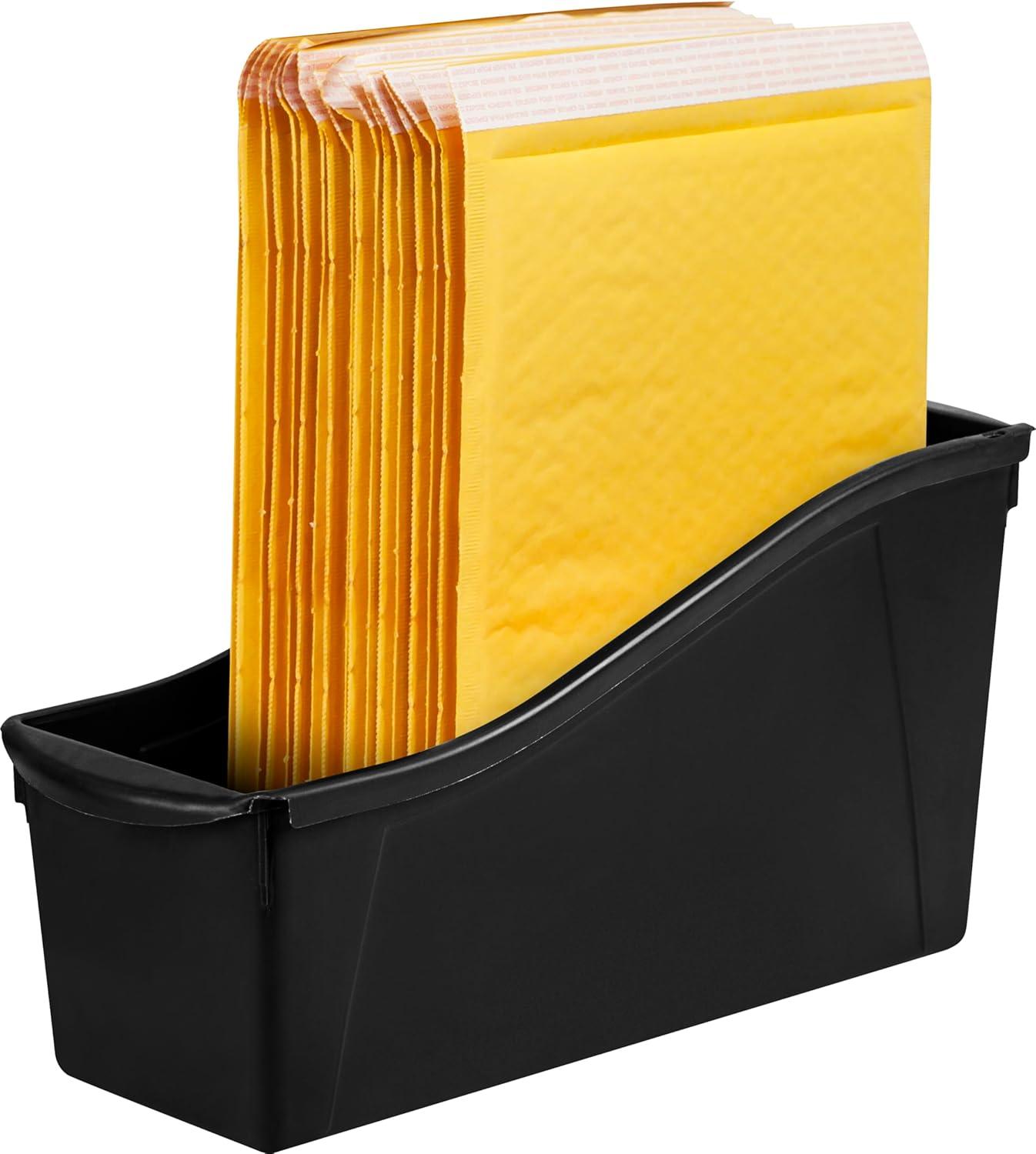 imageStorex Large Book Bin Interlocking Plastic Organizer for Home Office and Work Space Black 6Pack 70109E06CBlack