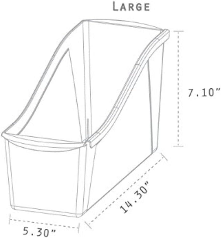 imageStorex Large Book Bin Interlocking Plastic Organizer for Home Office and Work Space Black 6Pack 70109E06CBlue