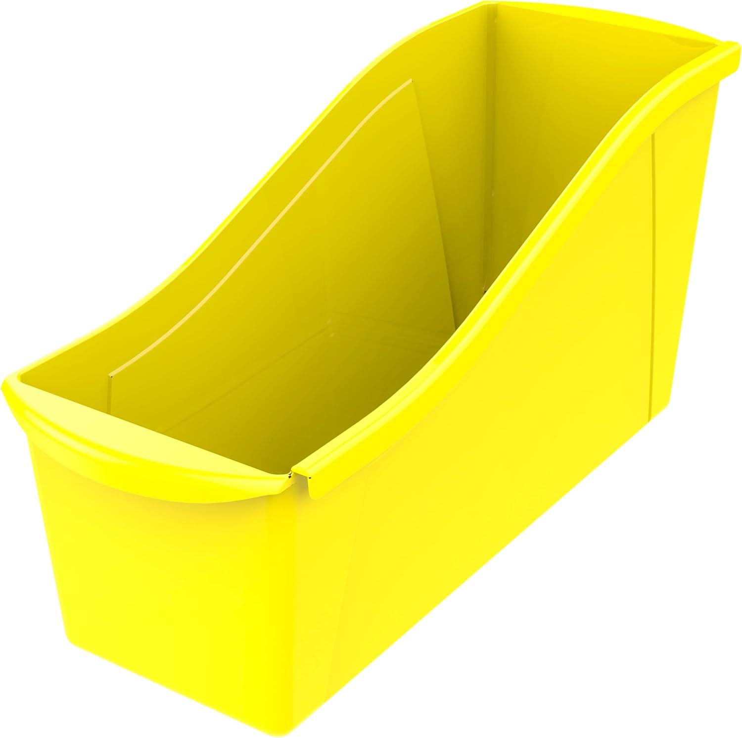 imageStorex Large Book Bin Interlocking Plastic Organizer for Home Office and Work Space Black 6Pack 70109E06CYellow