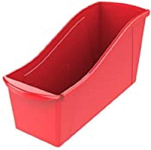 imageStorex Large Book Bin Interlocking Plastic Organizer for Home Office and Classroom Yellow 6Pack 71105U06CCrimson