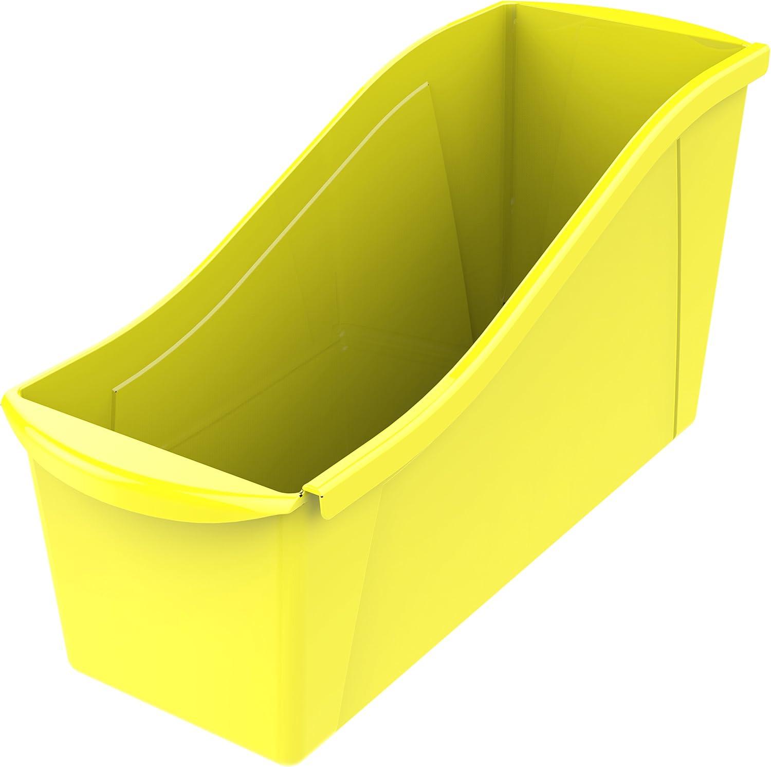 imageStorex Large Book Bin Interlocking Plastic Organizer for Home Office and Classroom Yellow 6Pack 71105U06CYellow