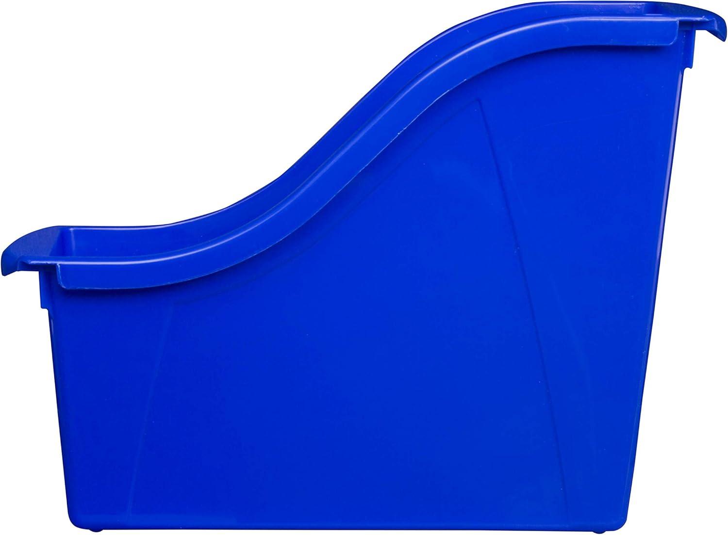 imageStorex Small Book Bin Interlocking Plastic Organizer for Home Office and Classroom Blue 6Pack 71108U06CBlue