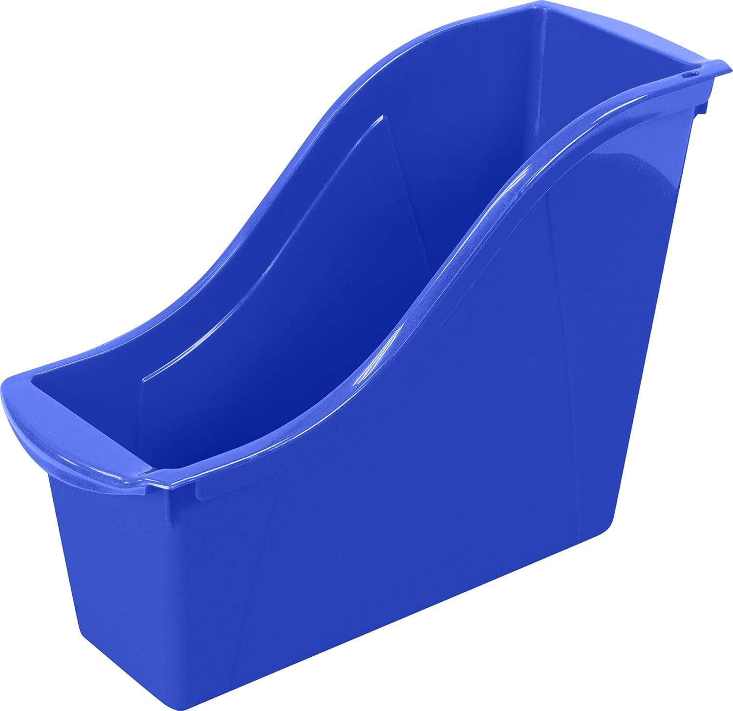 imageStorex Small Book Bin Interlocking Plastic Organizer for Home Office and Classroom Blue 6Pack 71108U06CBlue