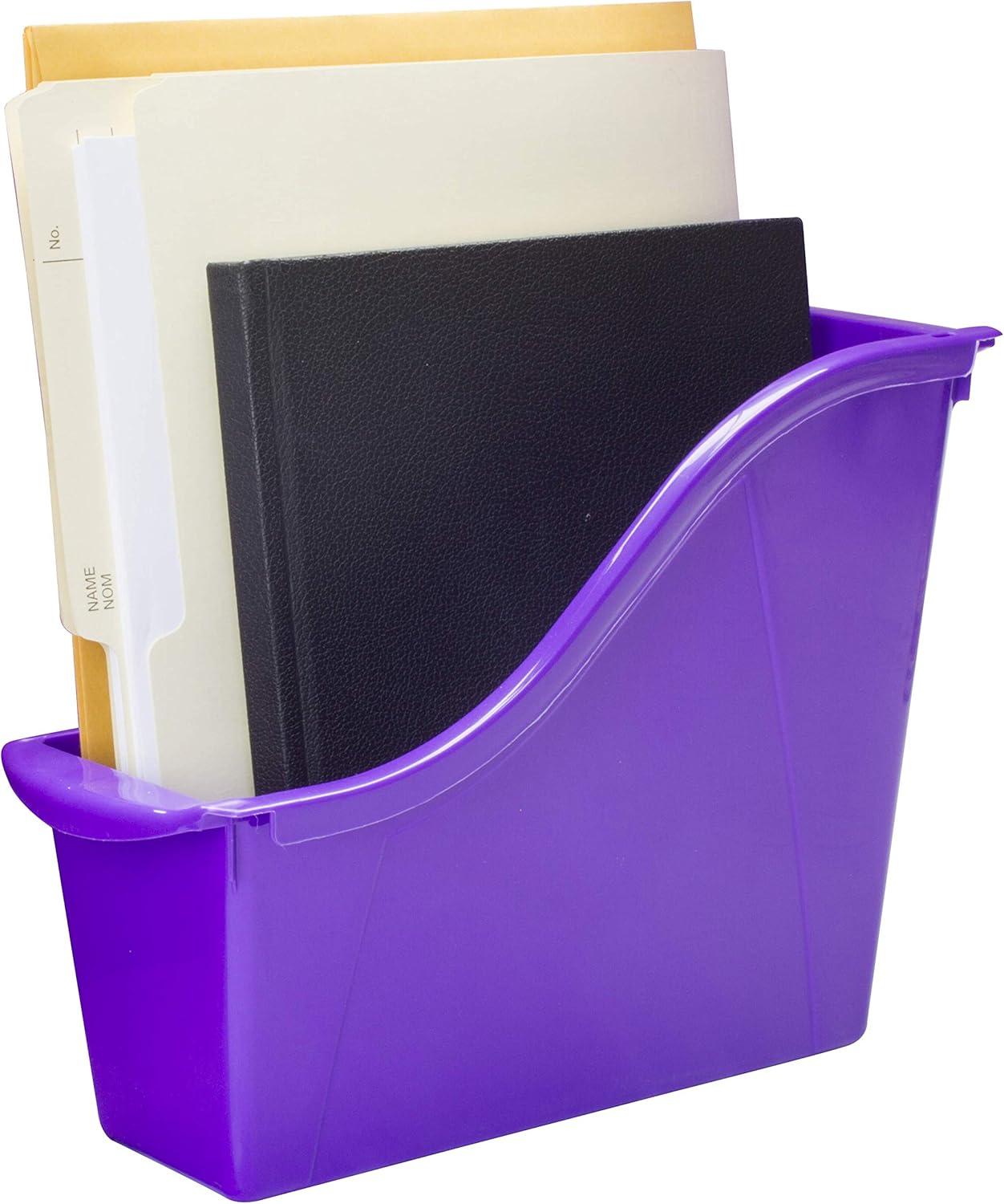 imageStorex Small Book Bin Interlocking Plastic Organizer for Home Office and Classroom Blue 6Pack 71108U06CPurple