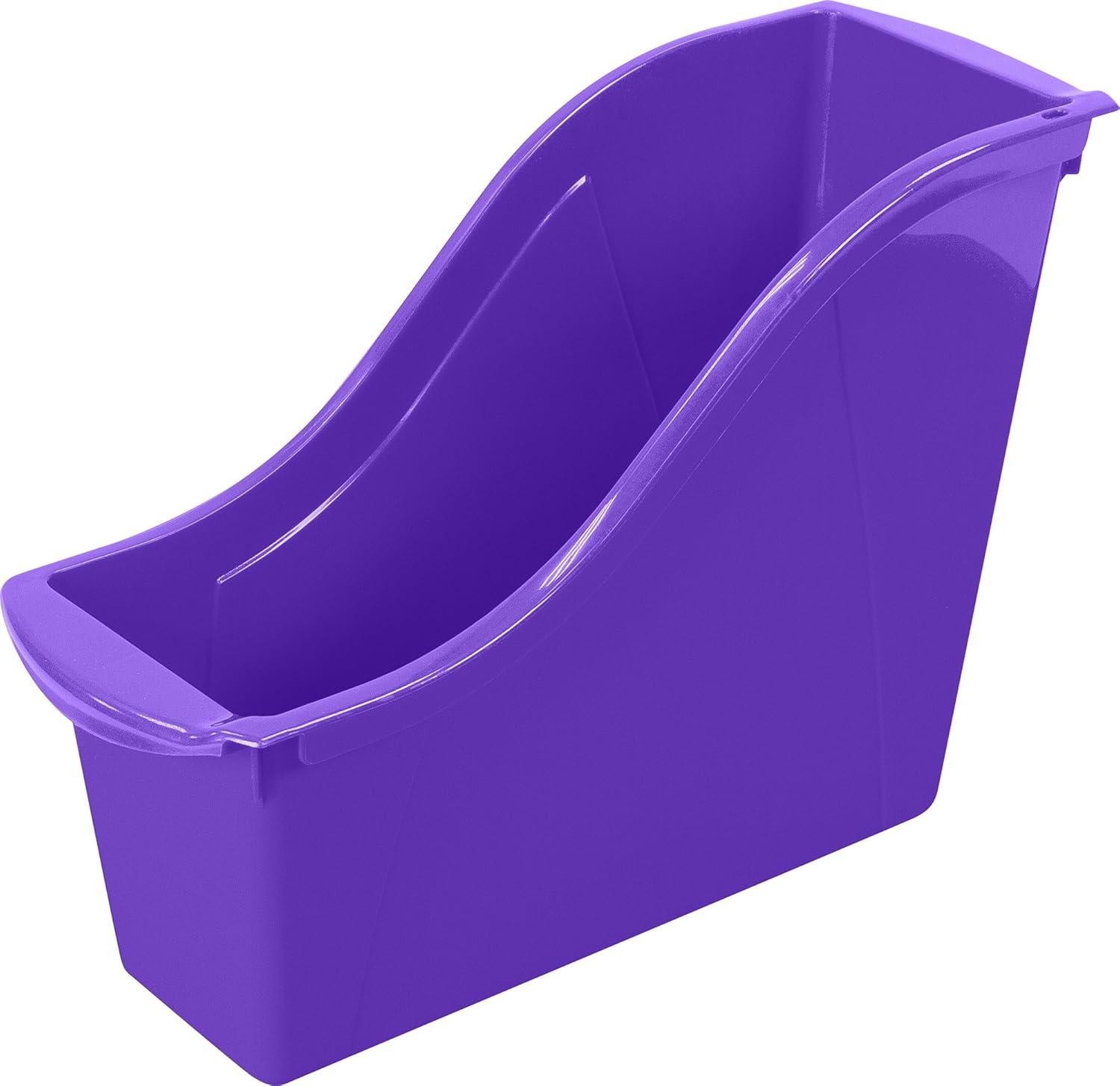 imageStorex Small Book Bin Interlocking Plastic Organizer for Home Office and Classroom Blue 6Pack 71108U06CPurple