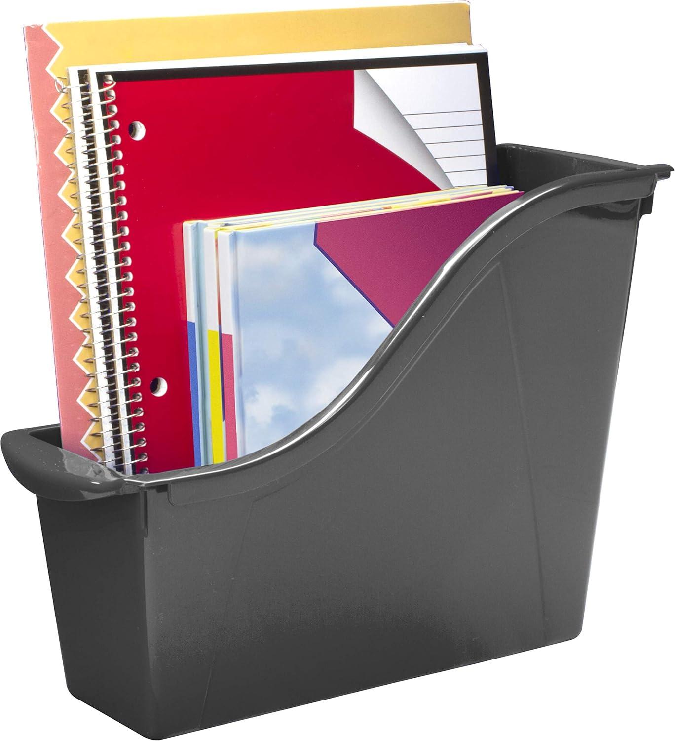 imageStorex Small Book Bin 1175 x 45 x 85 Inches Black Case of 12 70123E12C