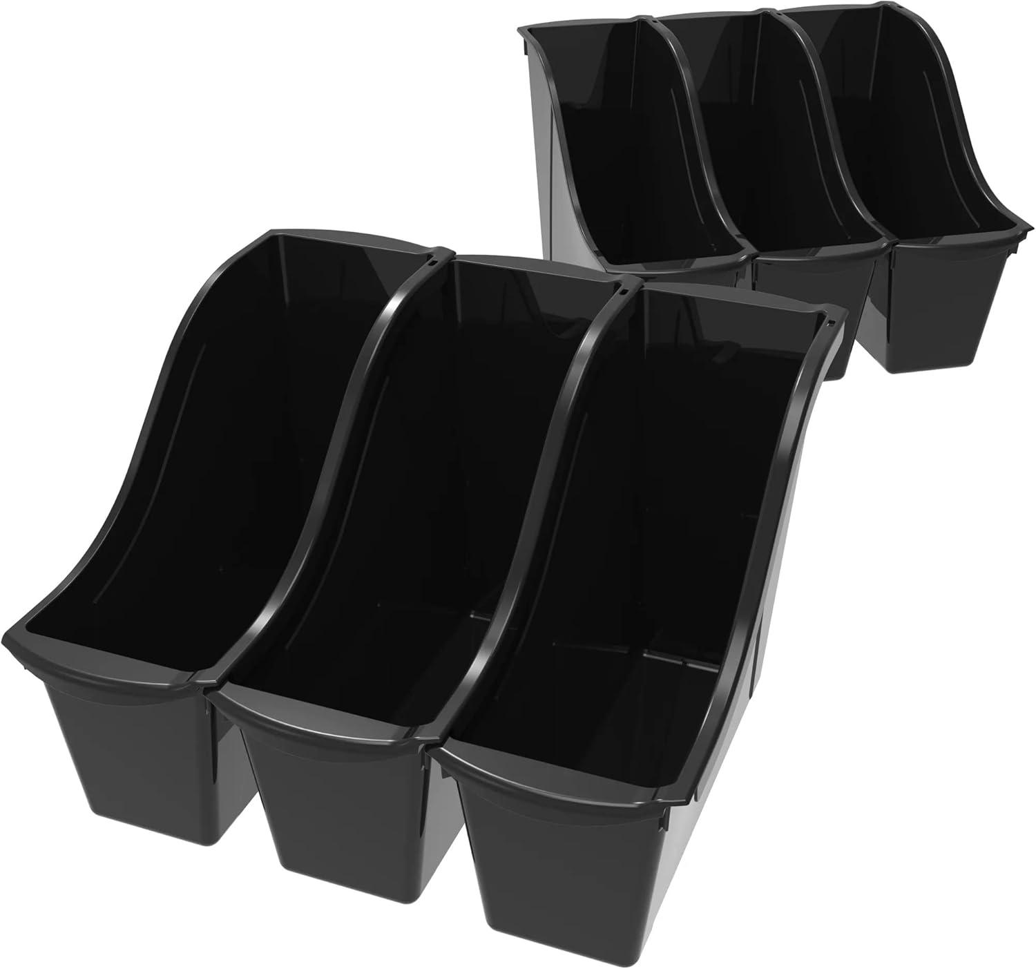 imageStorex Small Book Bin 1175 x 45 x 85 Inches Black Case of 12 70123E12C