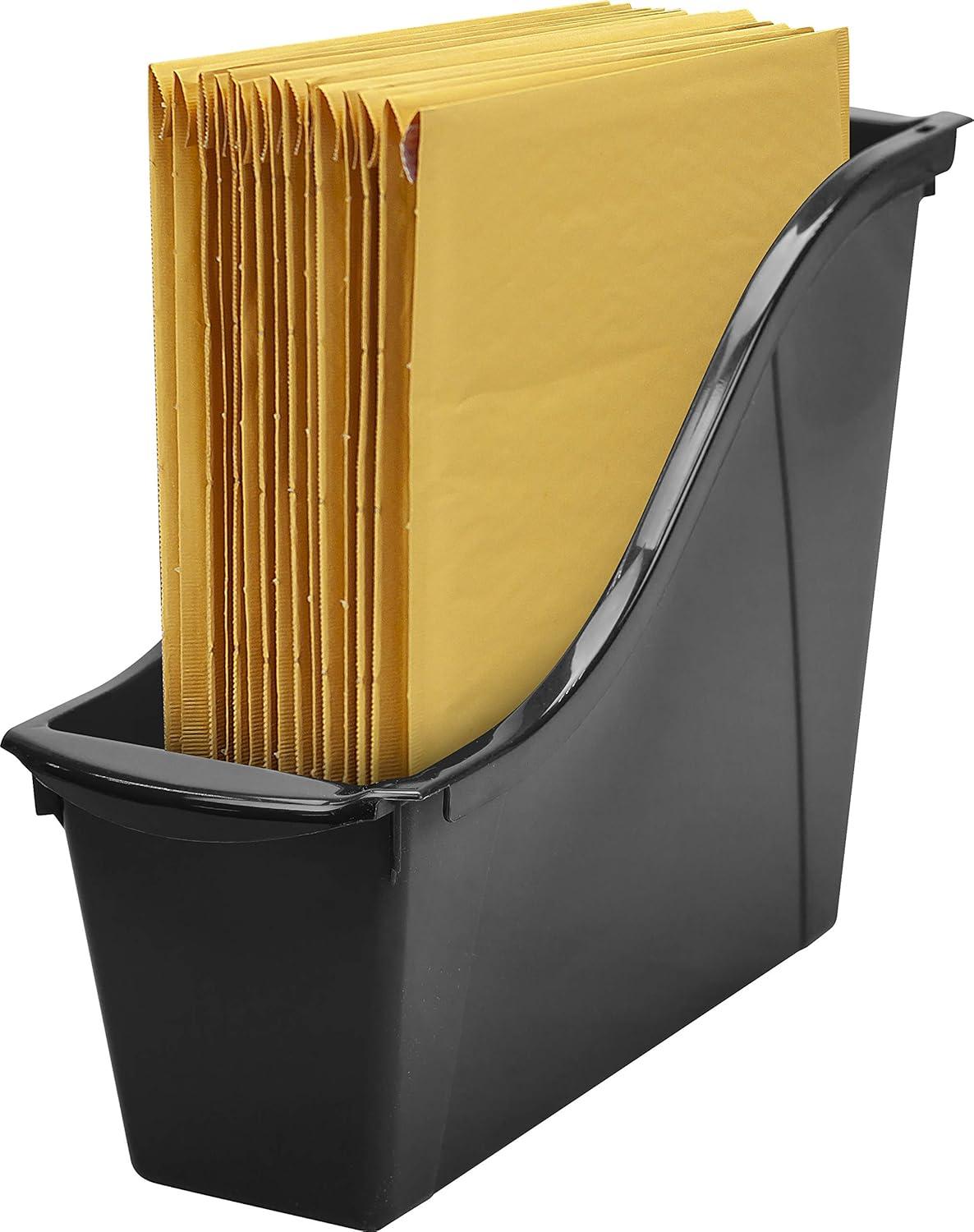 imageStorex Small Book Bin 1175 x 45 x 85 Inches Black Case of 12 70123E12C