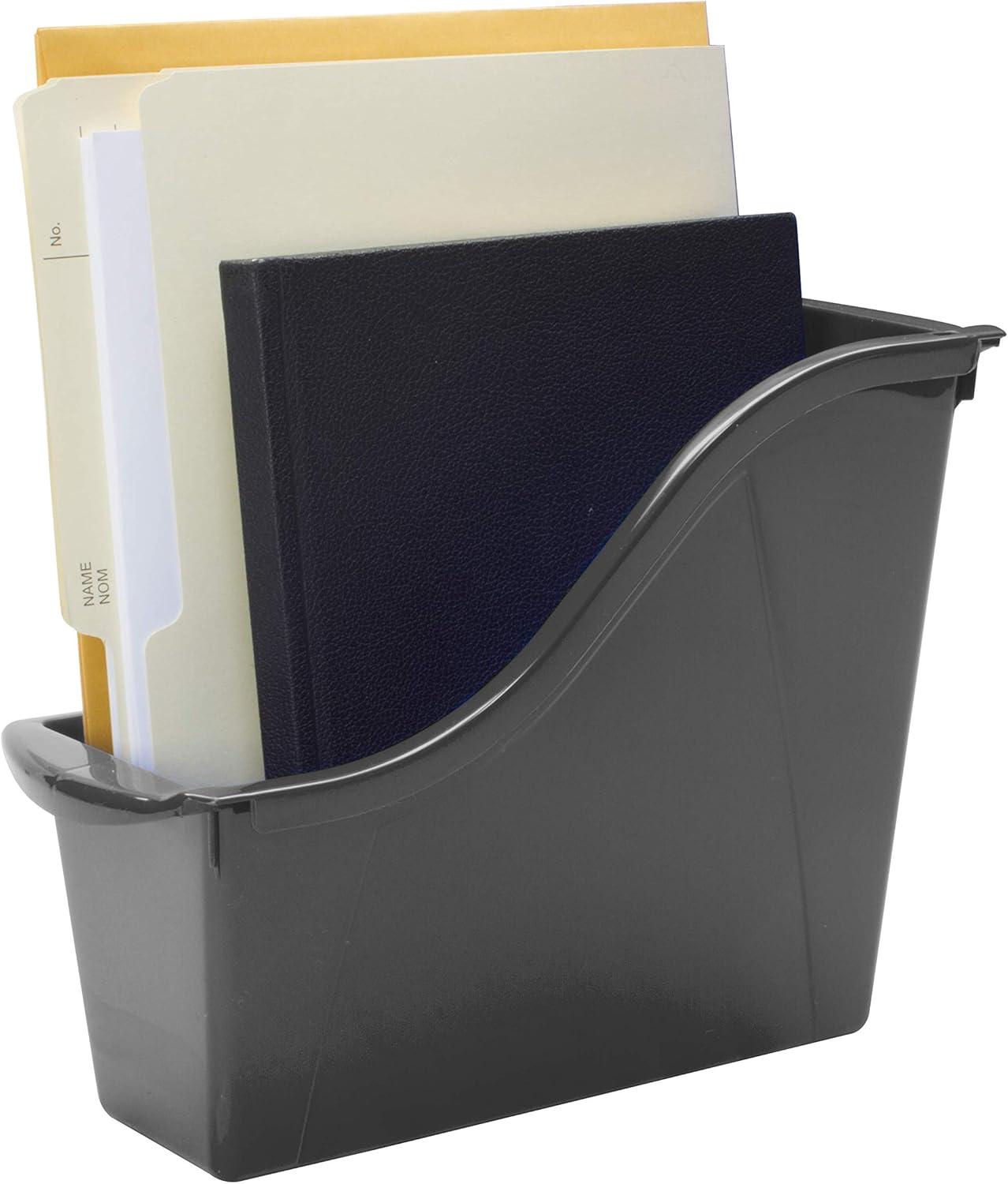 imageStorex Small Book Bin 1175 x 45 x 85 Inches Black Case of 12 70123E12C