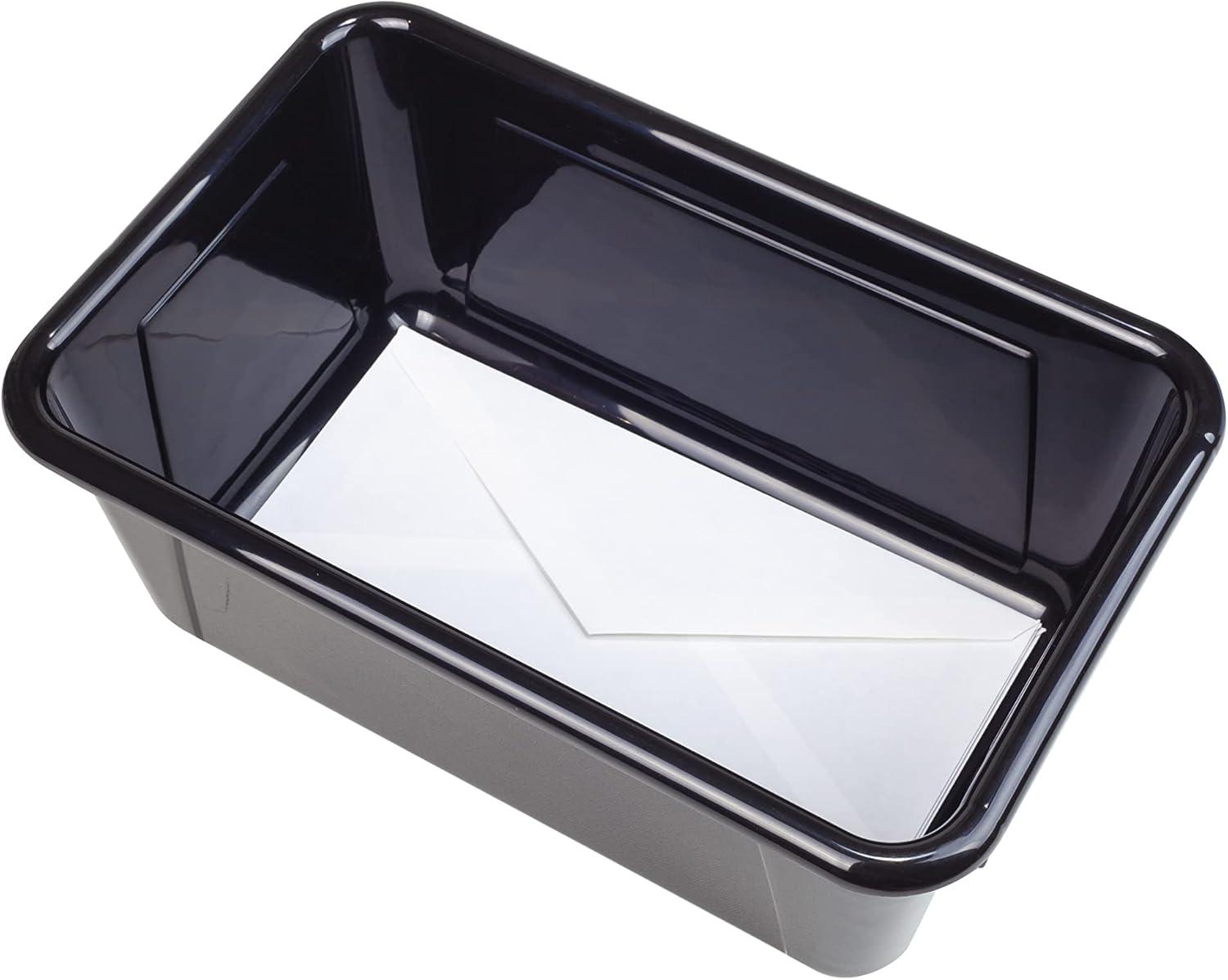 imageStorex Small Cubby Bins Plastic Storage Containers for Classroom with NonSnap Lid 122 x 78 x 51 inches Red 62407U05C Pack of 5Black