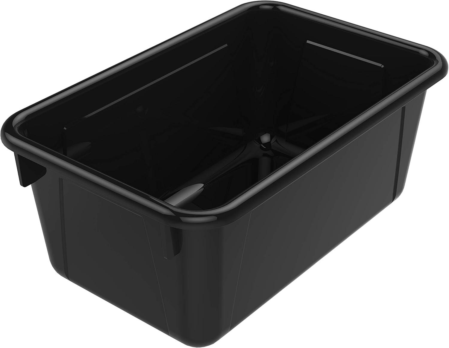 imageStorex Small Cubby Bins Plastic Storage Containers for Classroom with NonSnap Lid 122 x 78 x 51 inches Red 62407U05C Pack of 5Black