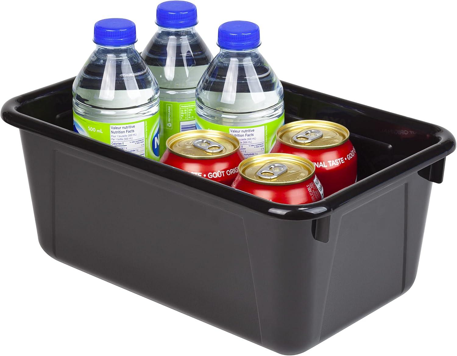 imageStorex Small Cubby Bins Plastic Storage Containers for Classroom with NonSnap Lid 122 x 78 x 51 inches Red 62407U05C Pack of 5Black