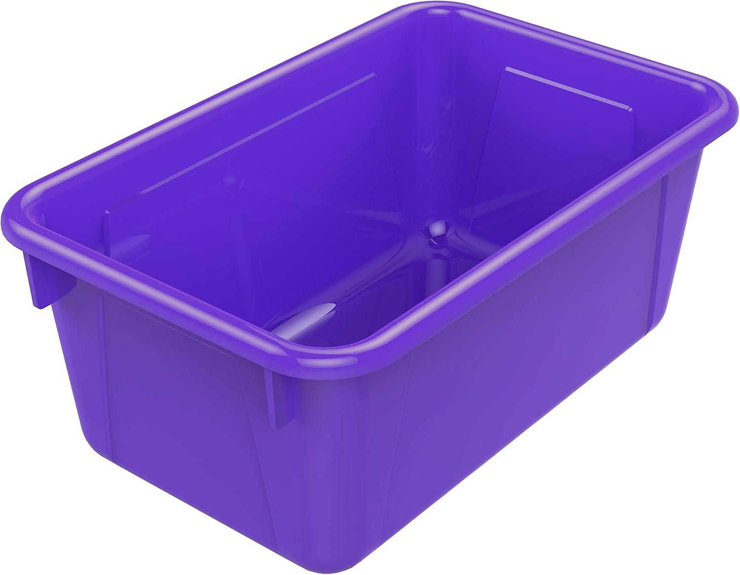 imageStorex Small Cubby Bins Plastic Storage Containers for Classroom with NonSnap Lid 122 x 78 x 51 inches Red 62407U05C Pack of 5Purple