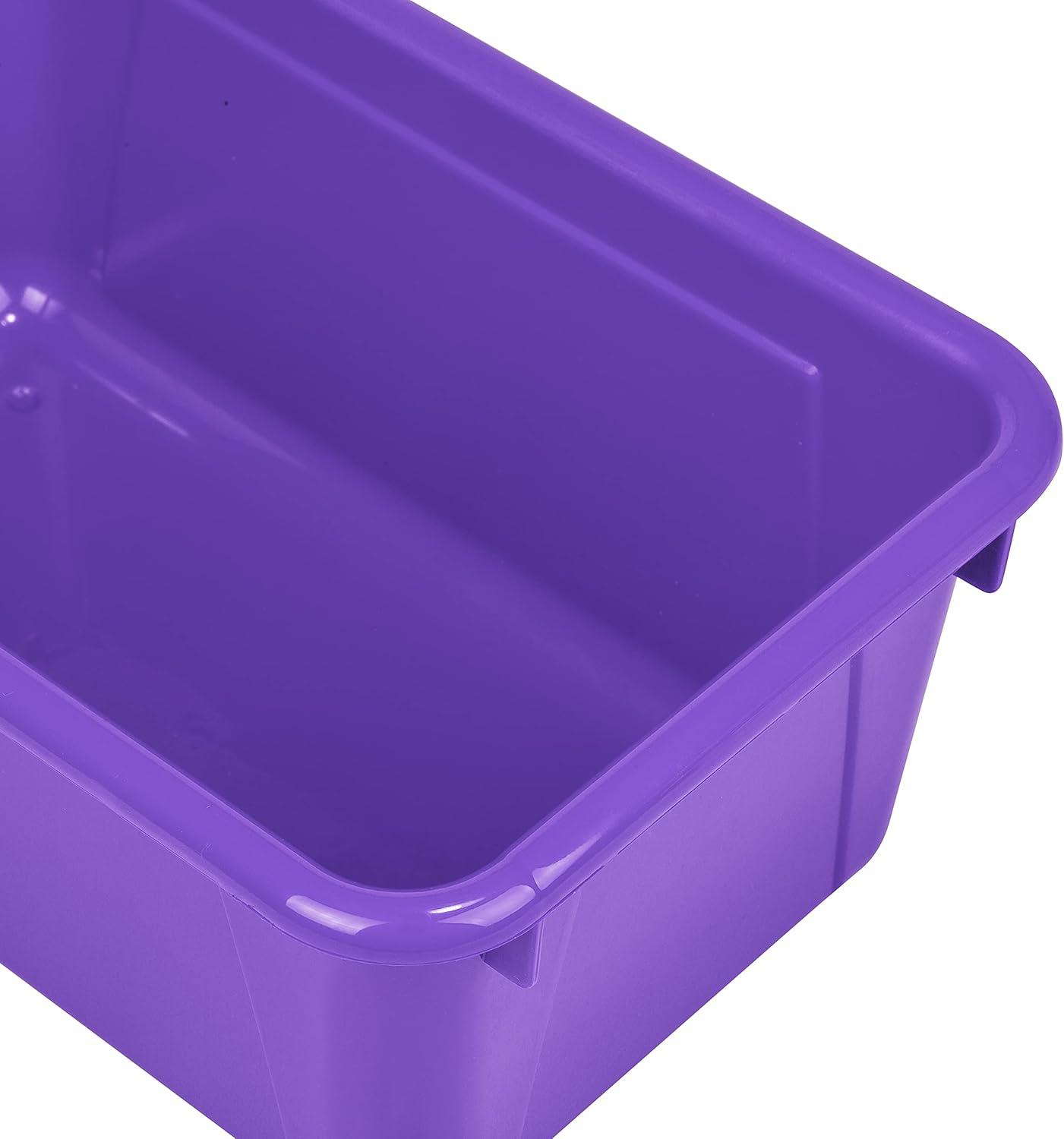 imageStorex Small Cubby Bins Plastic Storage Containers for Classroom with NonSnap Lid 122 x 78 x 51 inches Red 62407U05C Pack of 5Purple