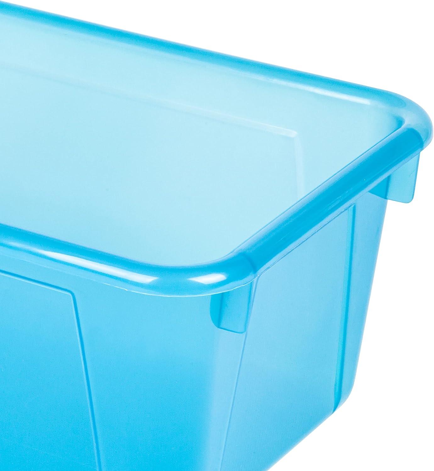 imageStorex Small Cubby Bins Plastic Storage Containers for Classroom with NonSnap Lid 122 x 78 x 51 inches Red 62407U05C Pack of 5Tint Teal