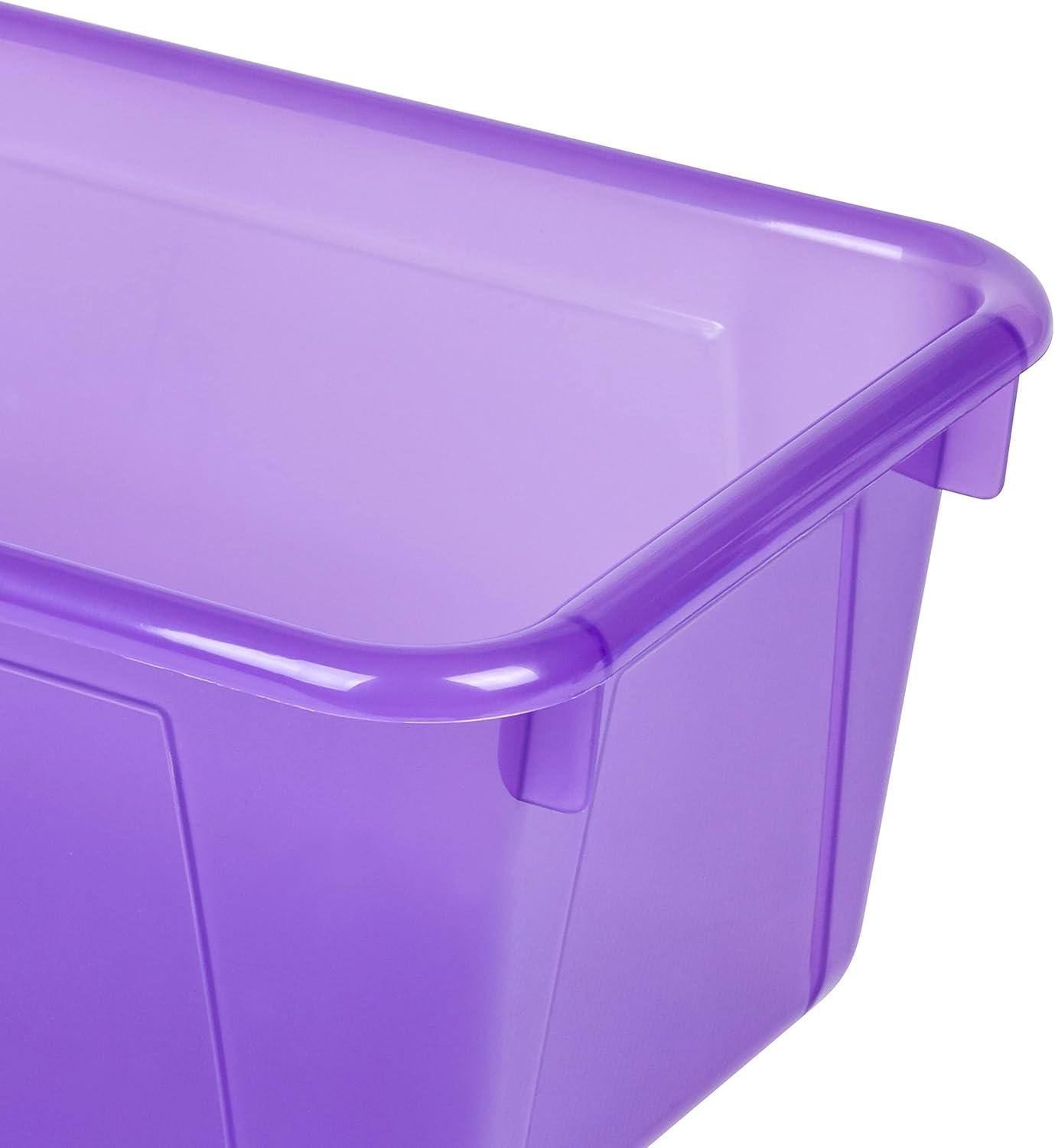 imageStorex Small Cubby Bins Plastic Storage Containers for Classroom with NonSnap Lid 122 x 78 x 51 inches Red 62407U05C Pack of 5Tint Violet