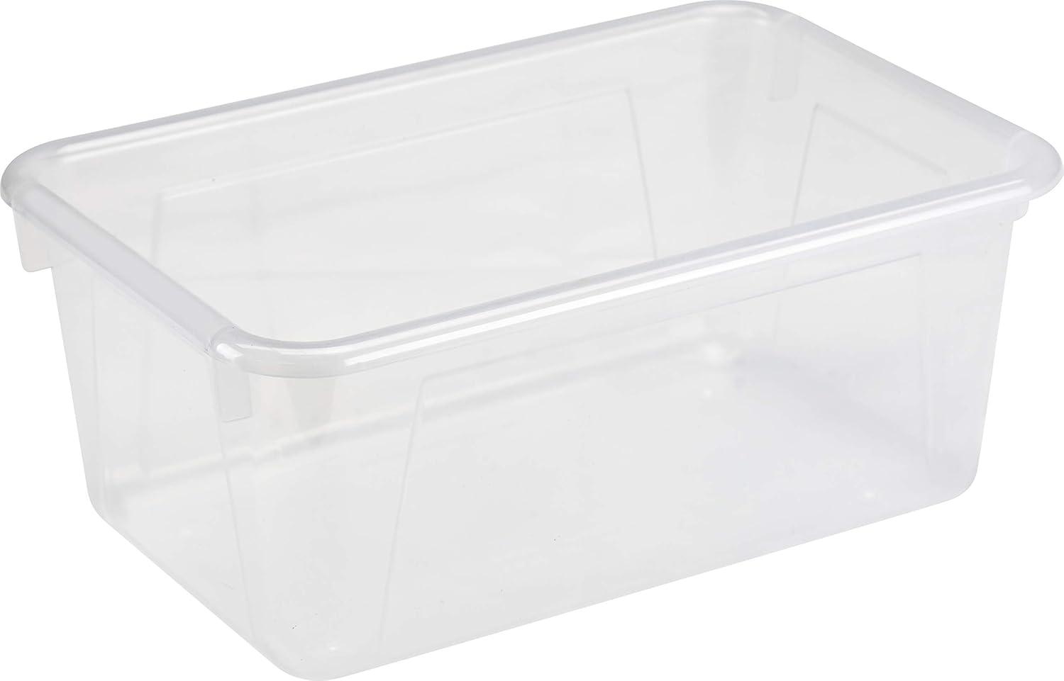 imageStorex Small Cubby Bins Plastic Storage Containers for Classroom with NonSnap Lid 122 x 78 x 51 inches Red 62407U05C Pack of 5Translucent