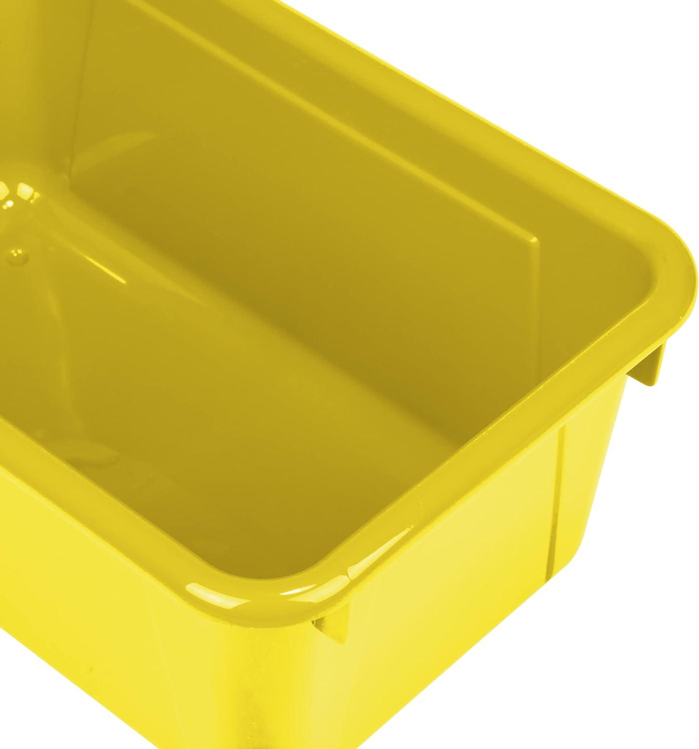 imageStorex Small Cubby Bins Plastic Storage Containers for Classroom with NonSnap Lid 122 x 78 x 51 inches Red 62407U05C Pack of 5Yellow