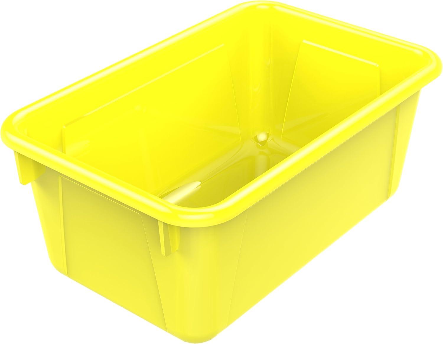 imageStorex Small Cubby Bins Plastic Storage Containers for Classroom with NonSnap Lid 122 x 78 x 51 inches Red 62407U05C Pack of 5Yellow