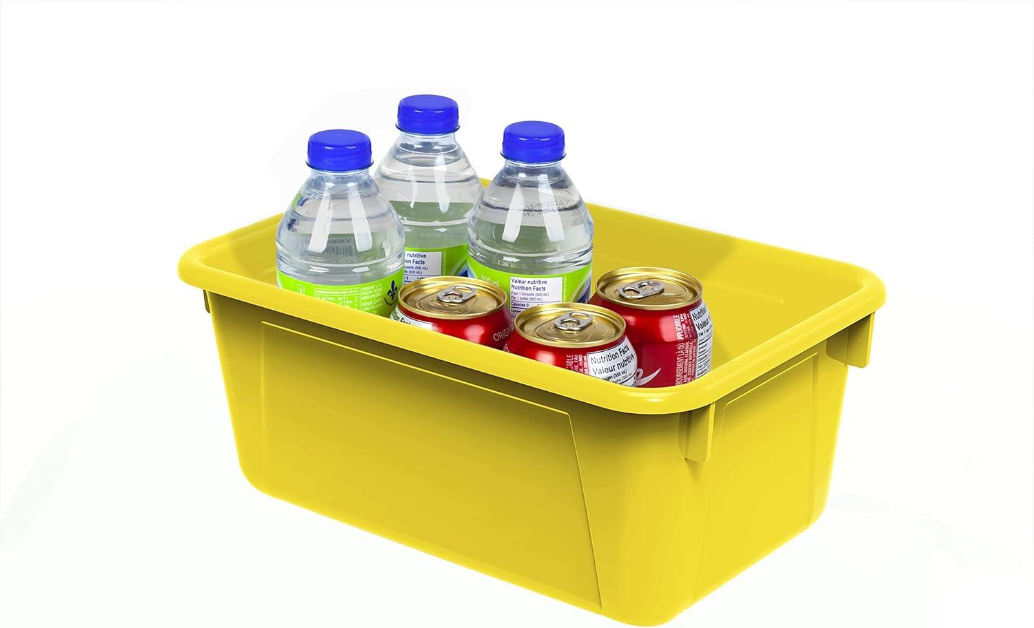 imageStorex Small Cubby Bins Plastic Storage Containers for Classroom with NonSnap Lid 122 x 78 x 51 inches Red 62407U05C Pack of 5Yellow