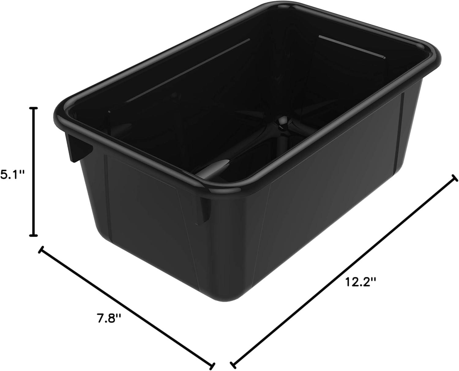 imageStorex Small Cubby Bins Plastic Storage Containers for Classroom with NonSnap Lid 122 x 78 x 51 inches Translucent 5Pack 62436U05CBlack