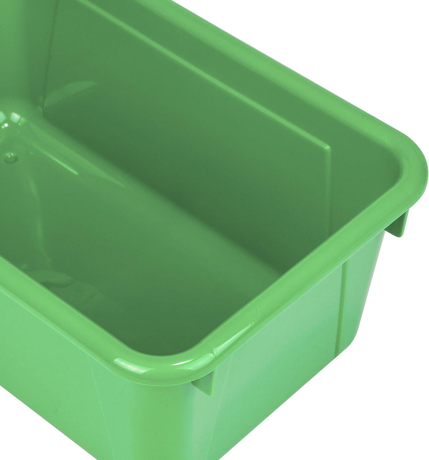 imageStorex Small Cubby Bins Plastic Storage Containers for Classroom with NonSnap Lid 122 x 78 x 51 inches Translucent 5Pack 62436U05CClass Green