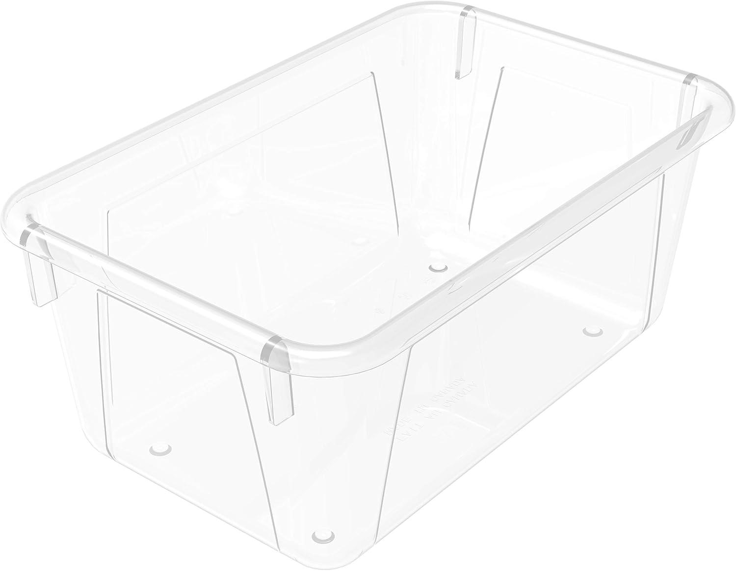 imageStorex Small Cubby Bins Plastic Storage Containers for Classroom with NonSnap Lid 122 x 78 x 51 inches Translucent 5Pack 62436U05CClear