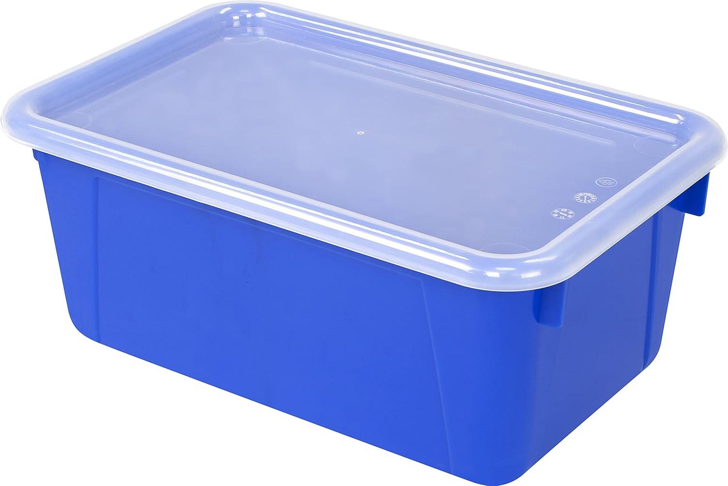 imageStorex Small Cubby Bins Plastic Storage Containers for Classroom with NonSnap Lid 122 x 78 x 51 inches Translucent 5Pack 62436U05CTranslucent