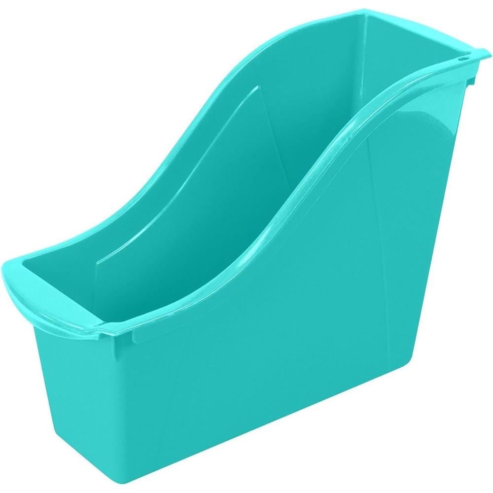 imageStorex Small Book Bin Interlocking Plastic Organizer for Home Office and Classroom Blue 6Pack 71108U06CTeal