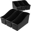 imageStorex Large Book Bin  Interlocking Plastic Organizer for Home Office and Work Space  Black 6Pack 70109E06CBlack