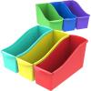 imageStorex Large Book Bin Interlocking Plastic Organizer for Home Office and Classroom Assorted Colors 6Pack 70110U06C