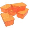 imageStorex Small Cubby Bins  Plastic Storage Containers for Classroom with NonSnap Lid 122 x 78 x 51 inches Translucent 5Pack 62436U05CCandy Orange