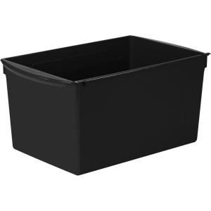 Storex Extra-Large Book Bin, Interlocking Plastic Organizer for Home, Office and Classroom, Assorted Colors, (71126E06C) (Pack of 6)(Black)