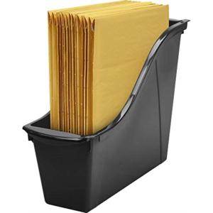 Storex Small Book Bin – Interlocking Plastic Organizer for Home, Office and Classroom, Blue, 6-Pack (71108U06C)(Black)