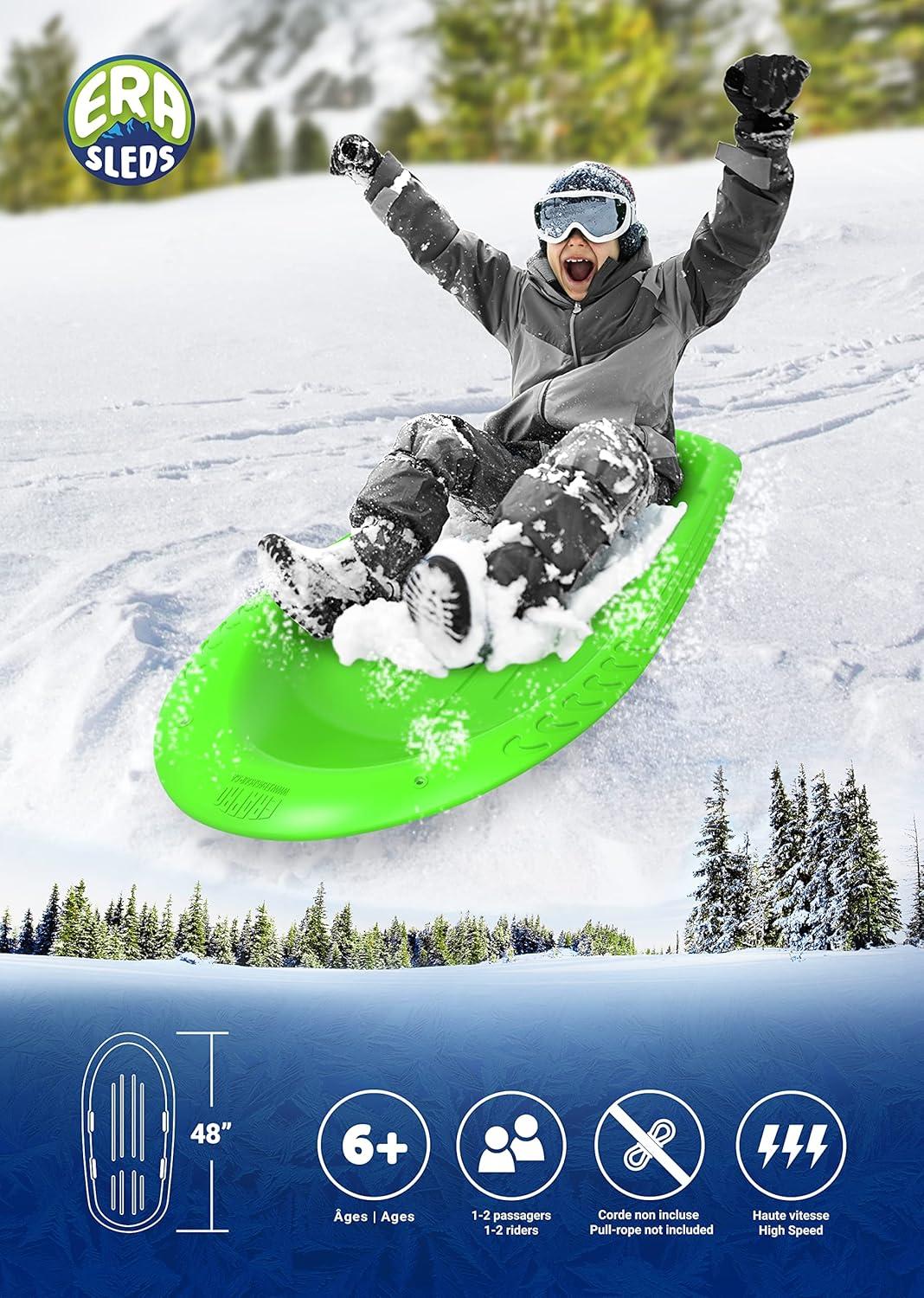 imageEra 48inch Manitou X Adventurer Sled 1 Rider Kids Plastic TobogganGreen