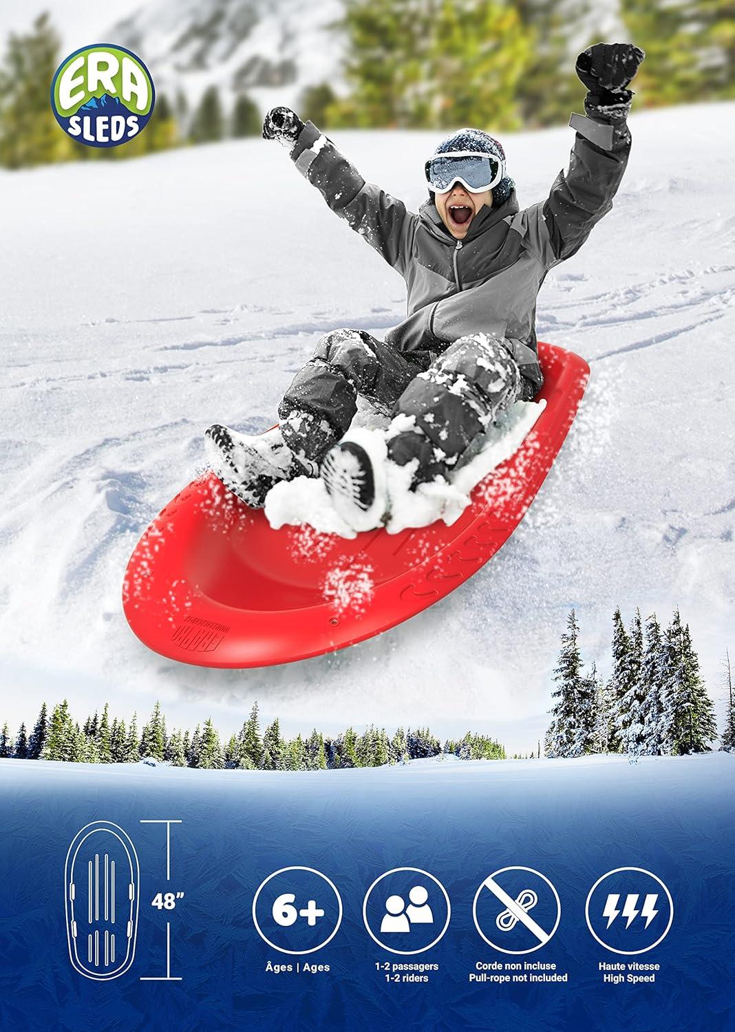imageEra 48inch Manitou X Adventurer Sled 1 Rider Kids Plastic TobogganRed