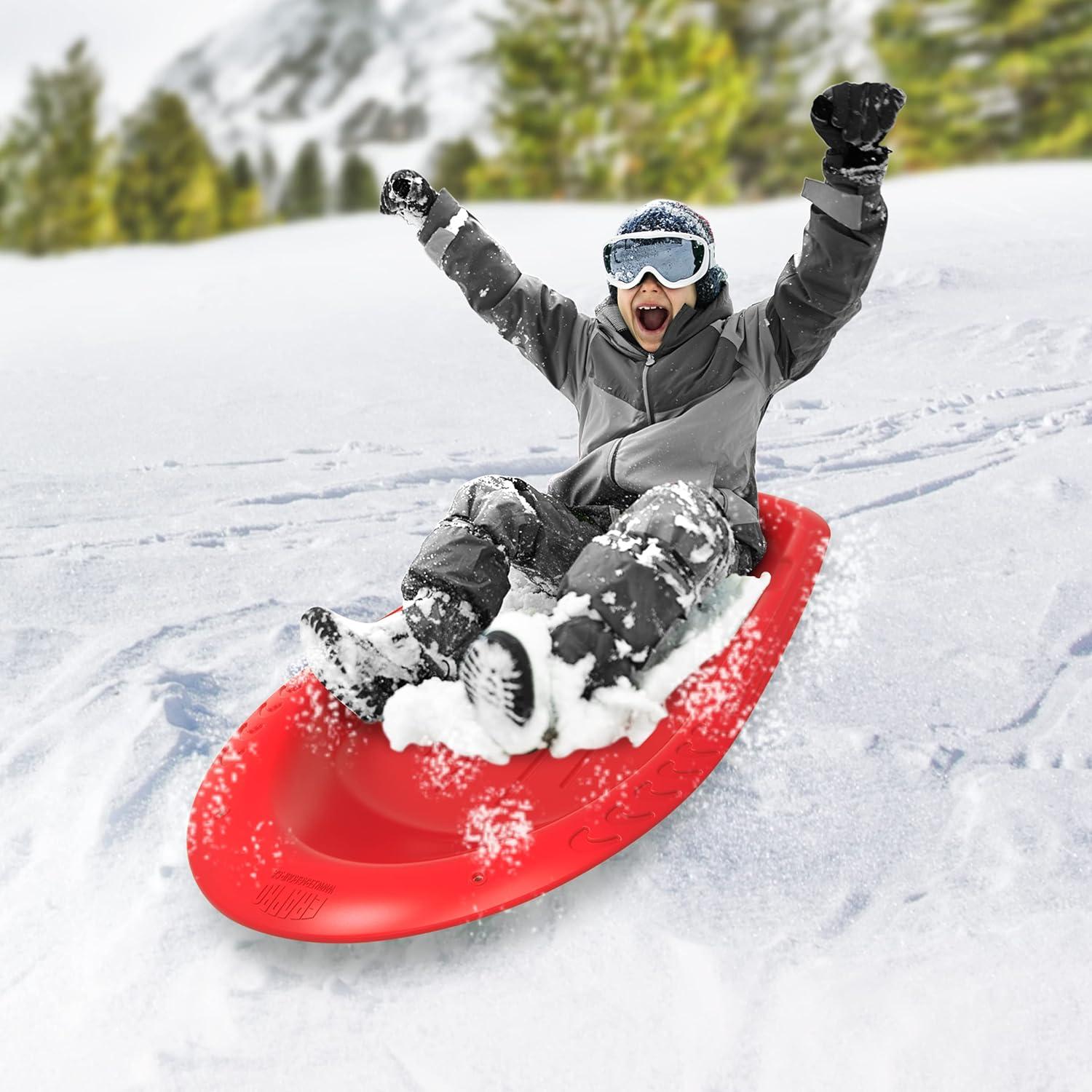 imageEra 48inch Manitou X Adventurer Sled 1 Rider Kids Plastic TobogganRed