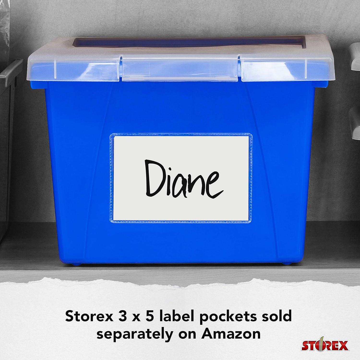 imageStorex 4 Gallon Storage Bin with Lid Plastic Classroom Organizer for Books and Supplies Black 6Pack 61427U06CExterior Measures 1358 x 1114 x 778 inchesAssorted