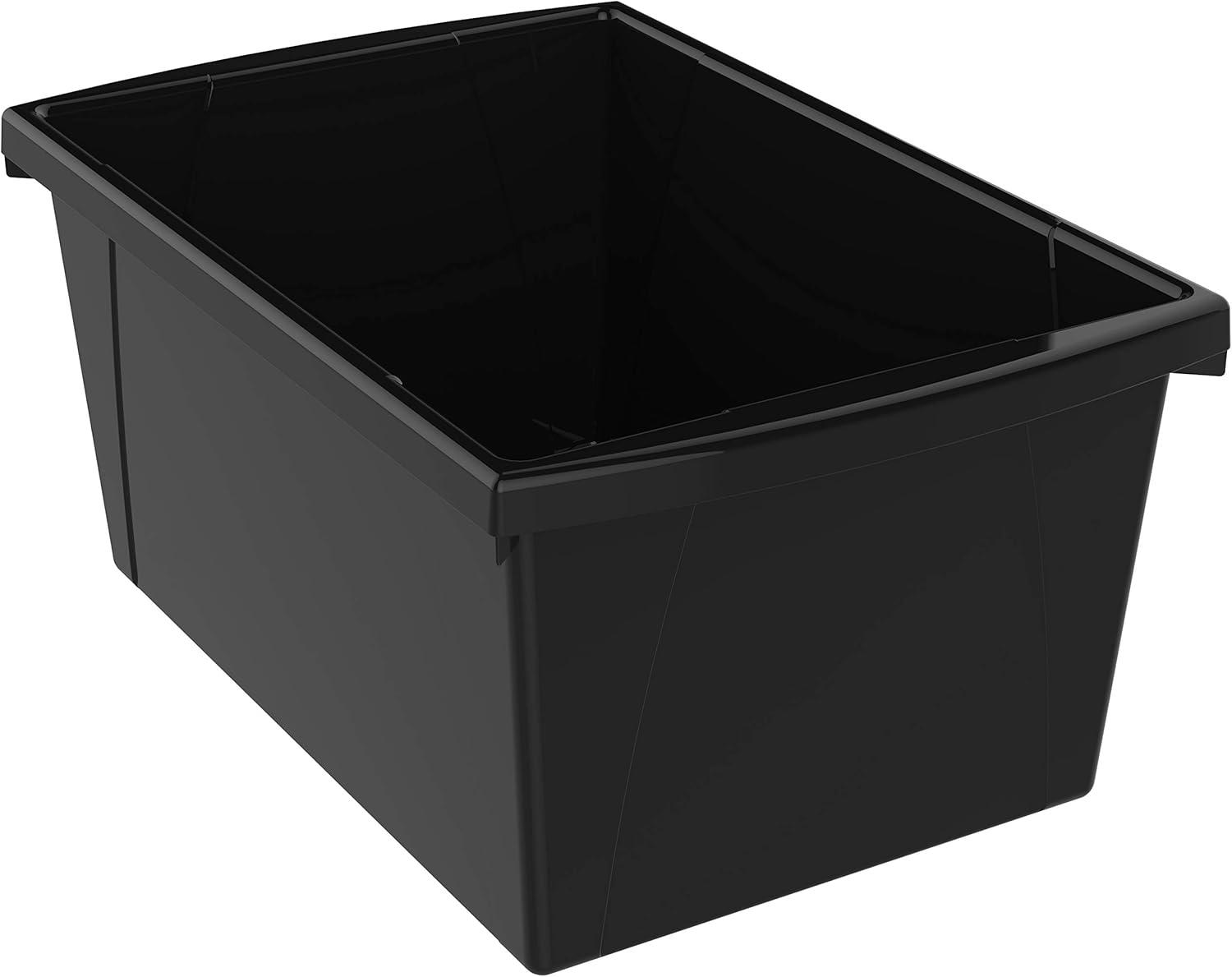 imageStorex 55 Gallon Storage Bin Plastic Classroom Organizer for Books and Supplies Black 6Pack 61429U06C