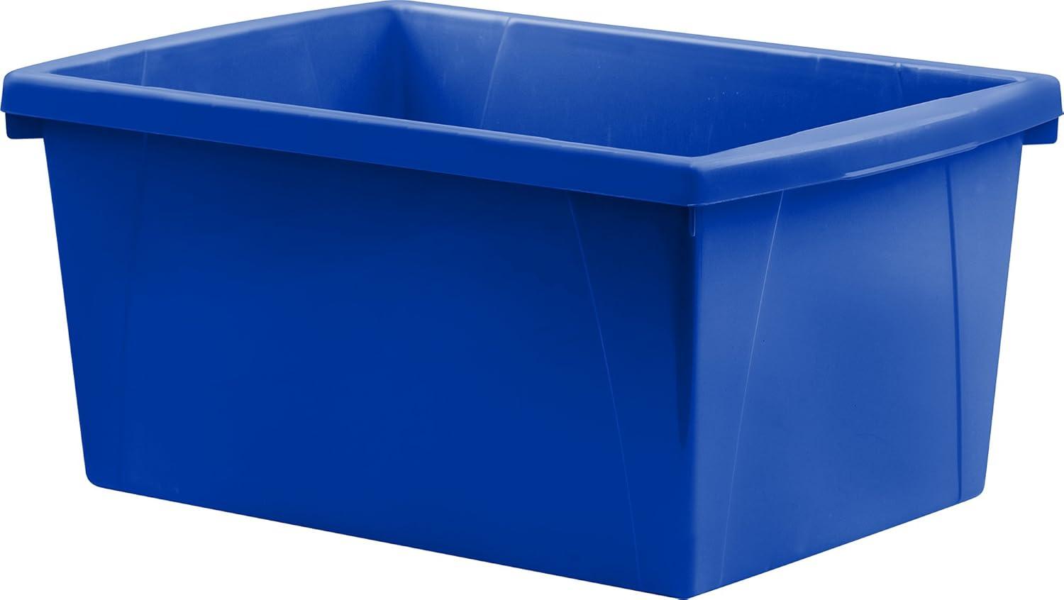 imageStorex 55 Gallon Storage Bin Plastic Classroom Organizer for Books and Supplies Blue 6Pack 61482U06C