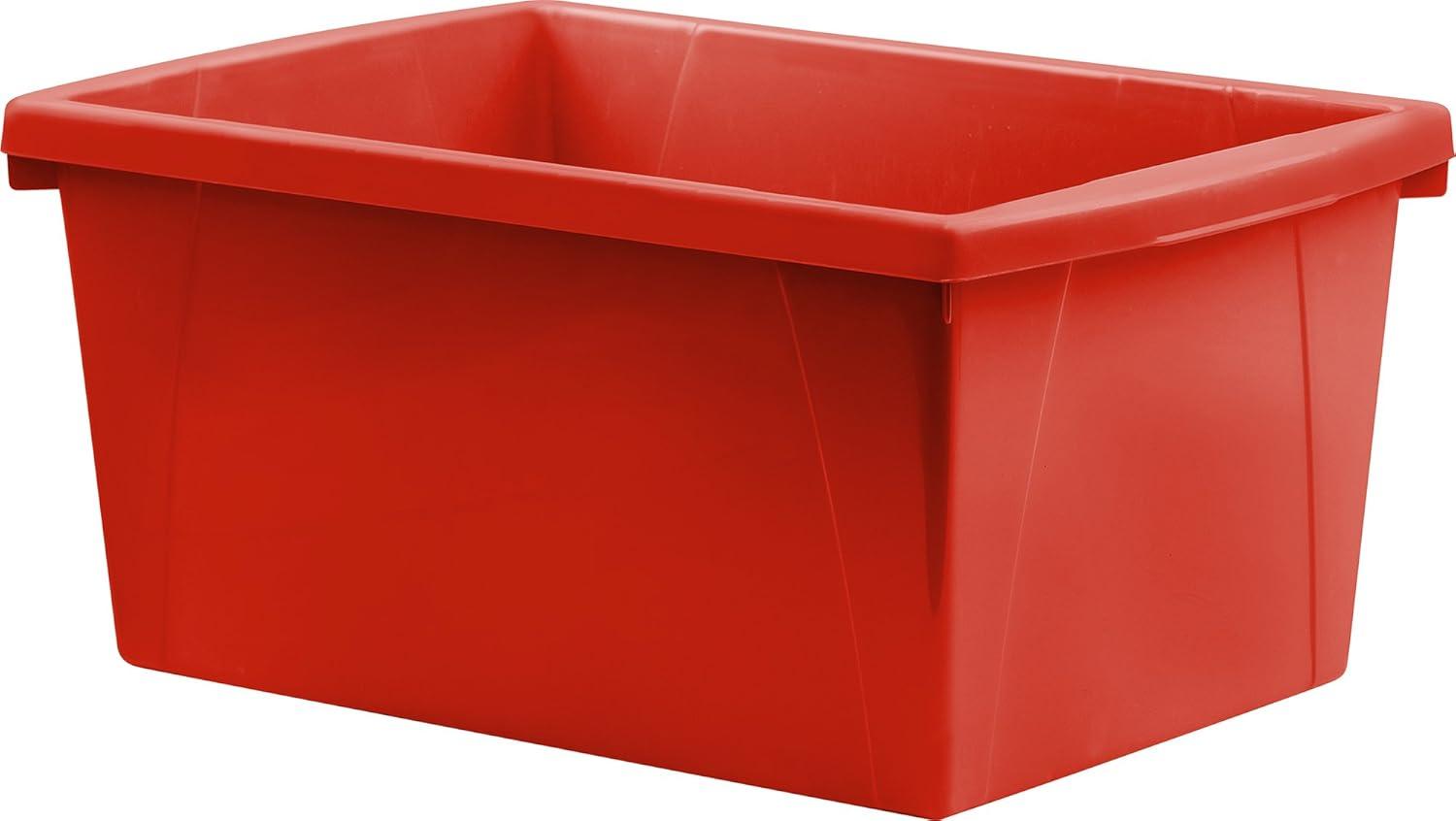 imageStorex 55 Gallon Storage Bin Plastic Classroom Organizer for Books and Supplies Red 6Pack 61483U06C
