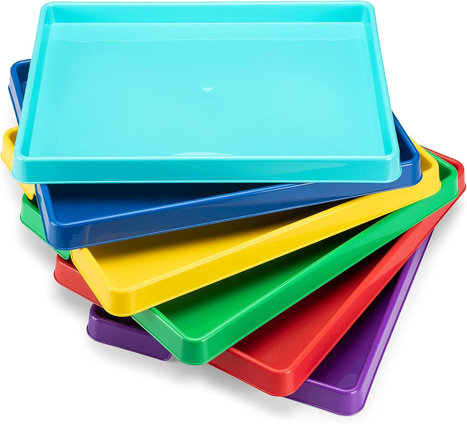 imageStorex Large Craft amp Activity Tray Plastic Arts and Crafts Organzier for Paint Beads and Slime Red 12Pack 00442E12CAssorted