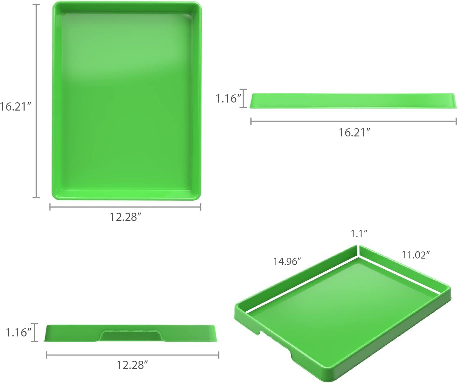 imageStorex Large Craft amp Activity Tray Plastic Arts and Crafts Organzier for Paint Beads and Slime Red 12Pack 00442E12CGreen