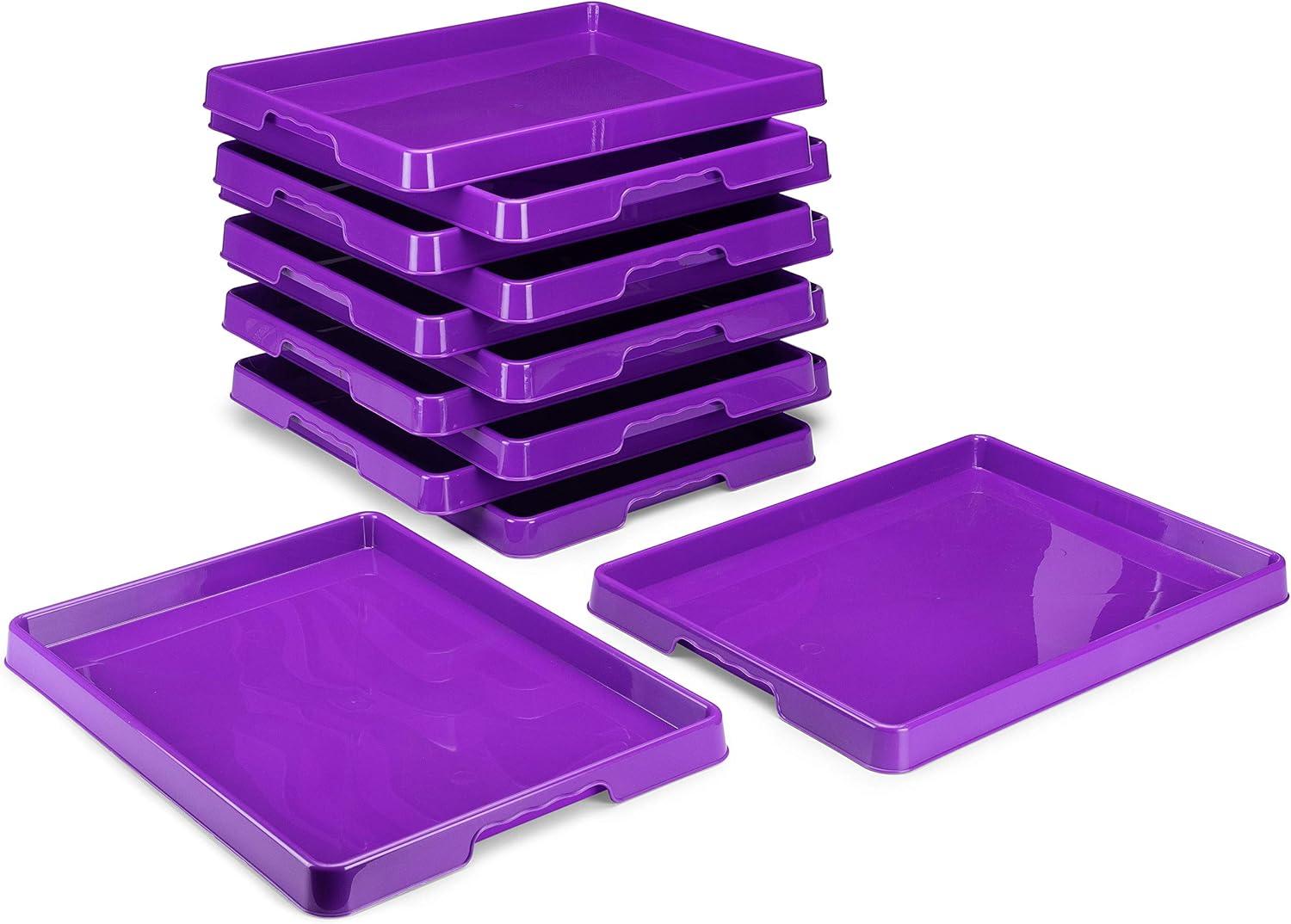 imageStorex Large Craft amp Activity Tray Plastic Arts and Crafts Organzier for Paint Beads and Slime Red 12Pack 00442E12CPurple