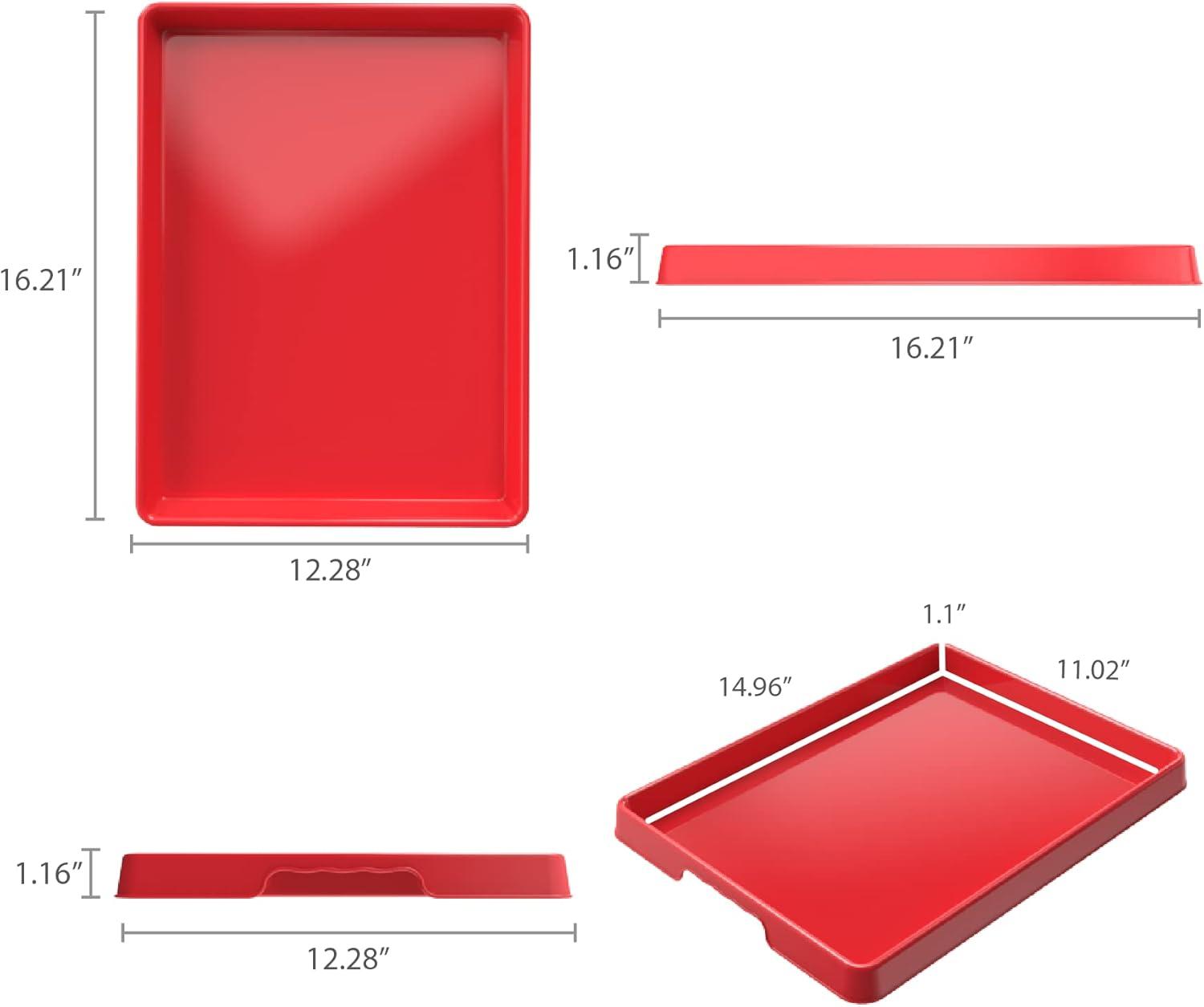 imageStorex Large Craft amp Activity Tray Plastic Arts and Crafts Organzier for Paint Beads and Slime Red 12Pack 00442E12CRed