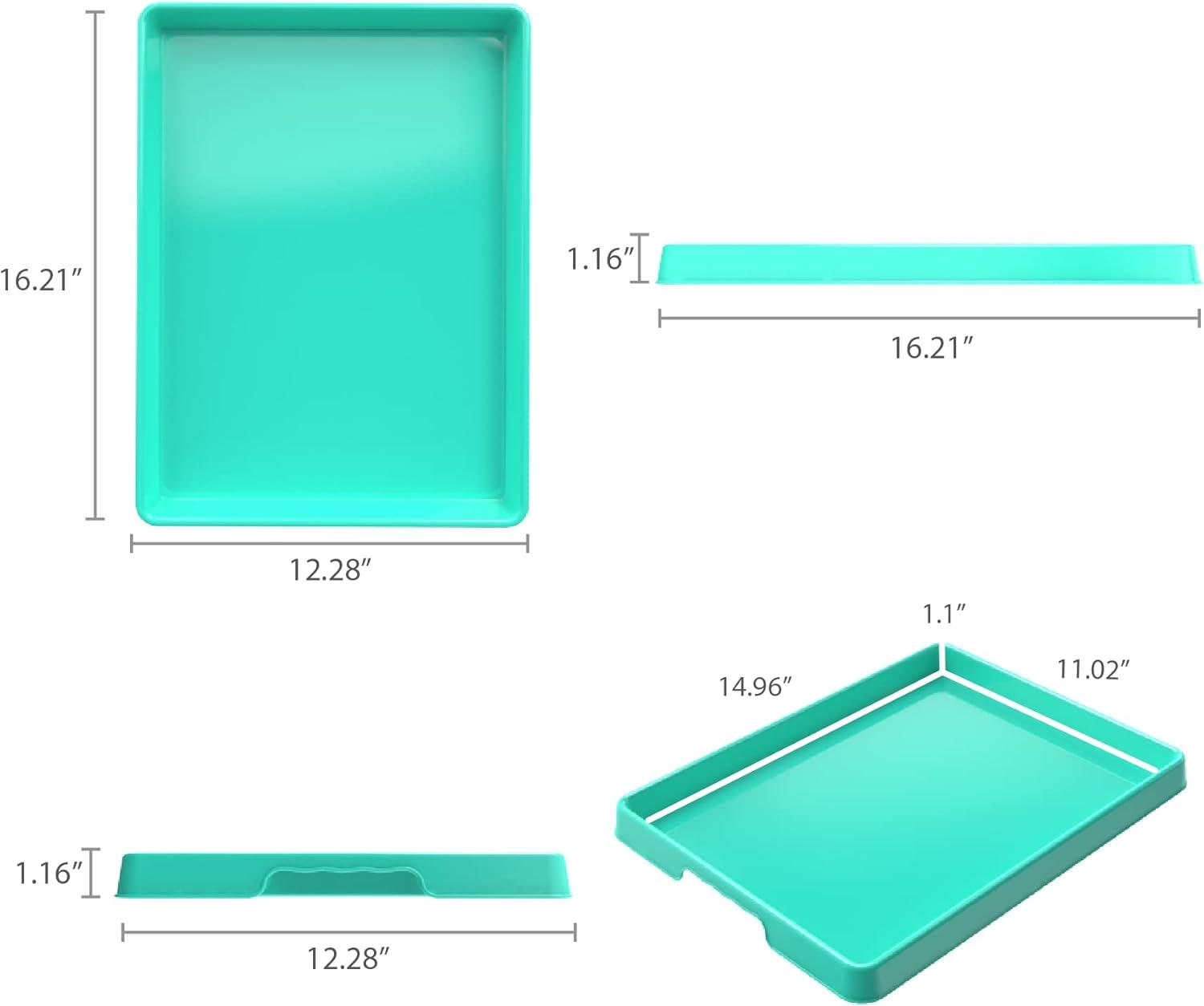 imageStorex Large Craft amp Activity Tray Plastic Arts and Crafts Organzier for Paint Beads and Slime Red 12Pack 00442E12CTeal