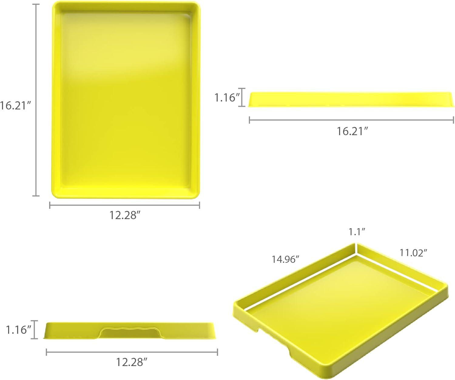 imageStorex Large Craft amp Activity Tray Plastic Arts and Crafts Organzier for Paint Beads and Slime Red 12Pack 00442E12CYellow