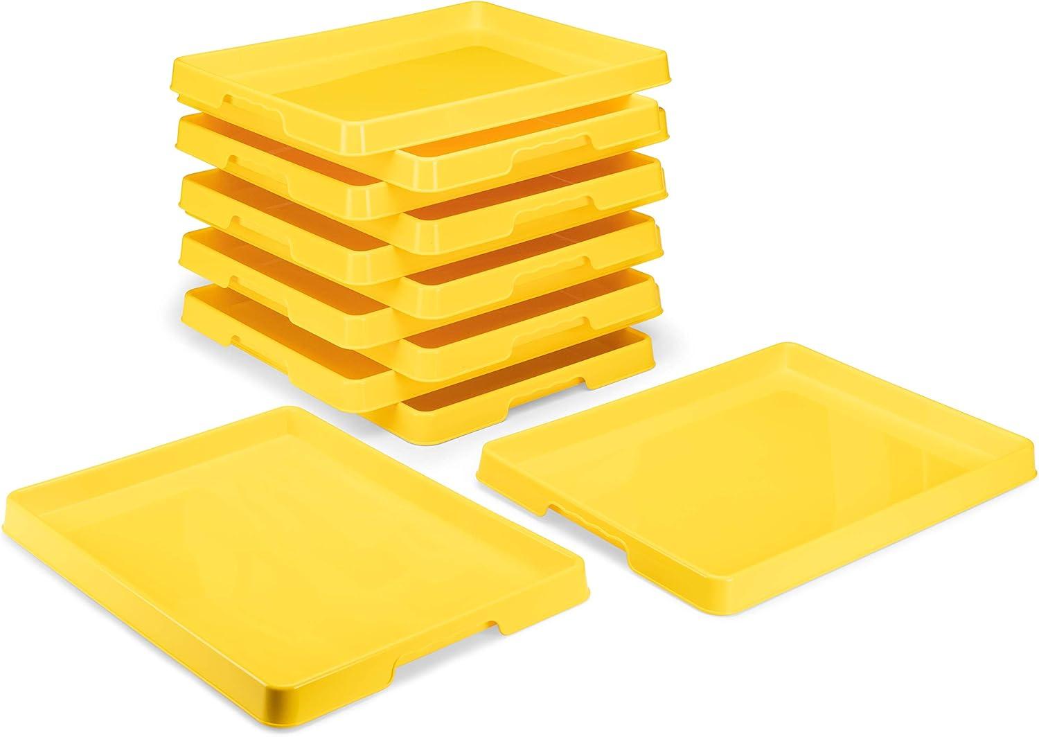 imageStorex Large Craft amp Activity Tray Plastic Arts and Crafts Organzier for Paint Beads and Slime Red 12Pack 00442E12CYellow